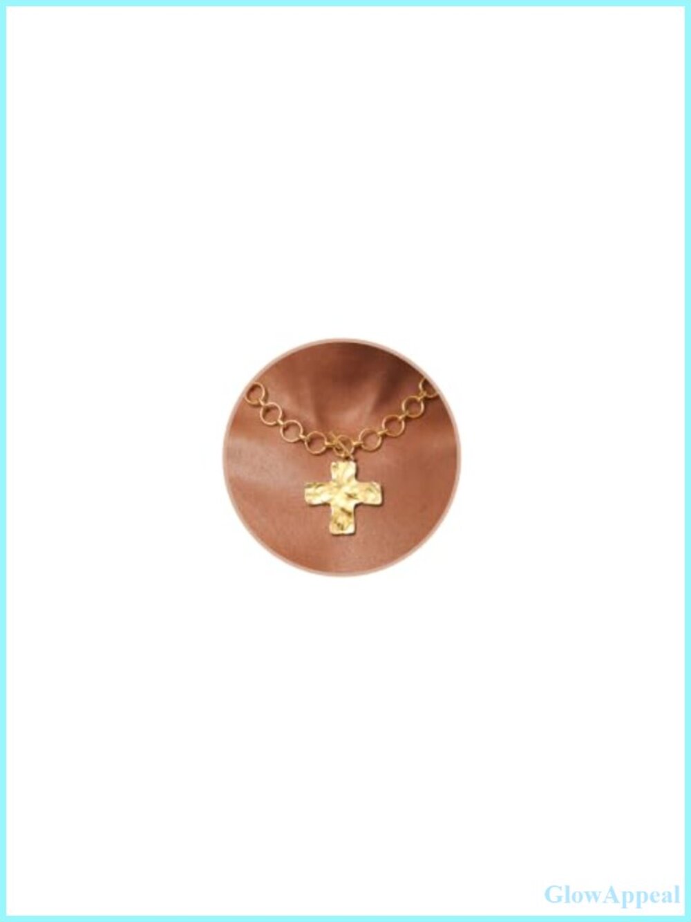 Chunky Hammered Cross Pendant Necklace 14K Gold Plated Toggle Clasp Women